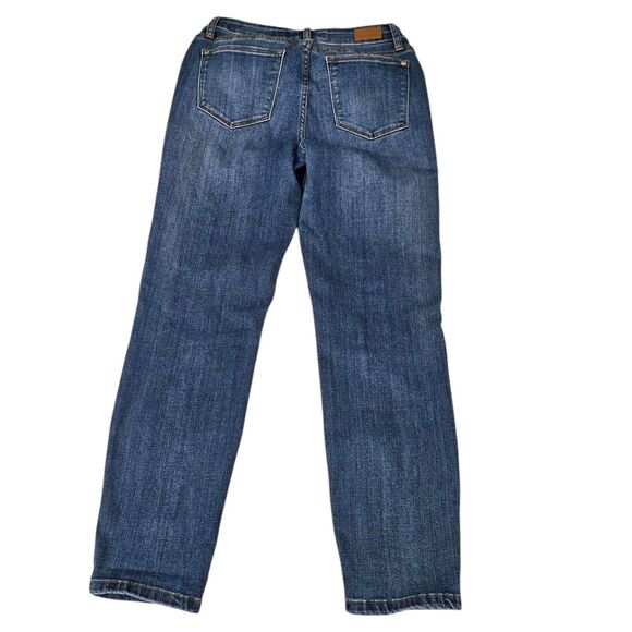 Judy Blue Jeans Womens 28 Blue Relaxed Fit‎ Mid Rise Dark Wash Stretch Straight - Picture 3 of 11